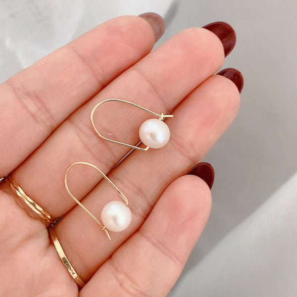 PE0078 925 Sterling Silver Grace Pearls Hoop Earrings For Women