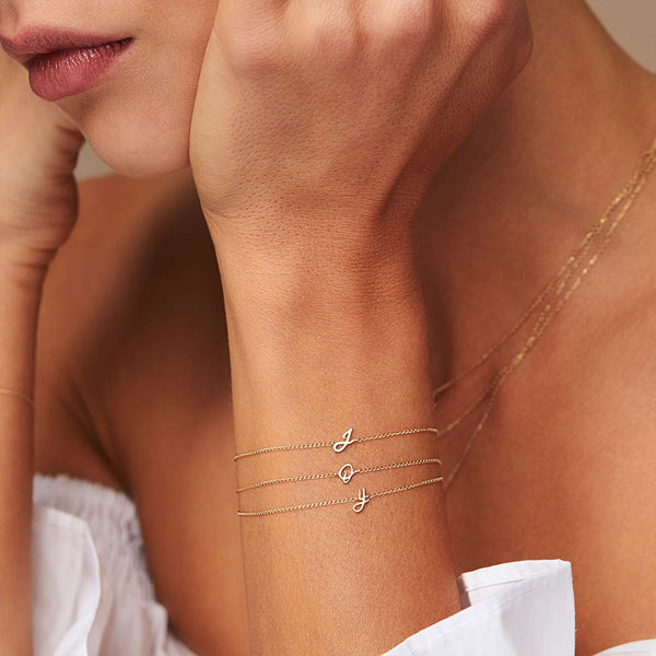 FS0172 925 Sterling Silver Letter Bracelet