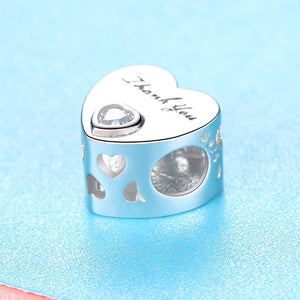 XPPY1029 925 Sterling Silver THANK YOU My Love Photo Charm