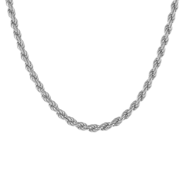 FX0381_35 925 Sterling Silver Rope Chain Necklace