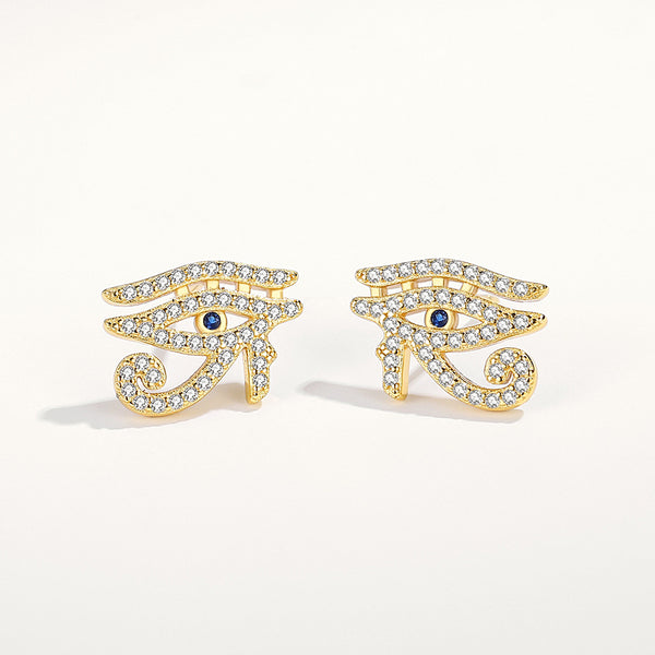 FE1887 925 Sterling Silver Eye of Horus Stud Earring
