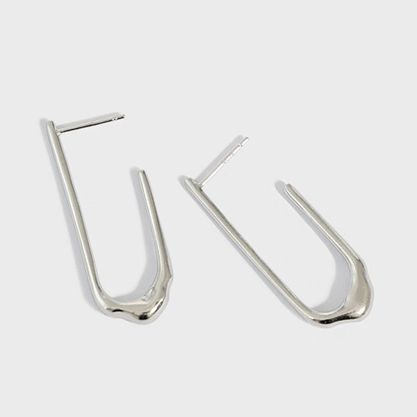 RHE1098 925 Sterling Silver Irregular Pin Clip Women Earring