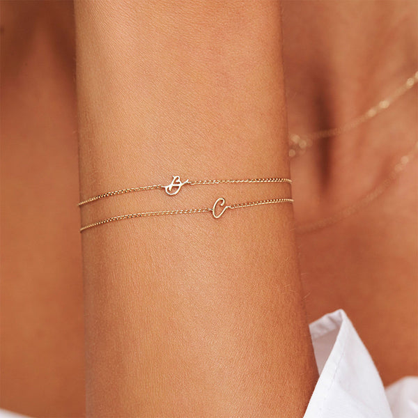 FS0172 925 Sterling Silver Letter Bracelet
