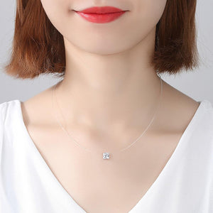 YX1592 925 Sterling Silver Transparent Chain Necklace