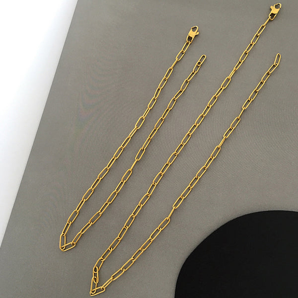 FX0384 925 Sterling Silver Muse Paper Clip Chain Necklace