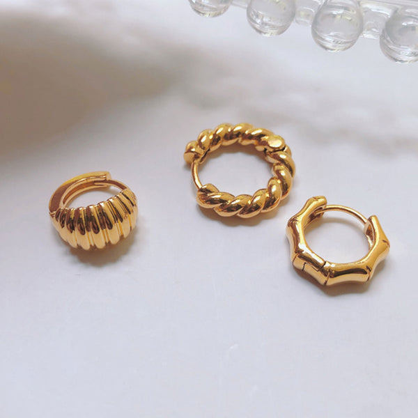 FE1183 925 Sterling Silver Twist Hoop Earrings