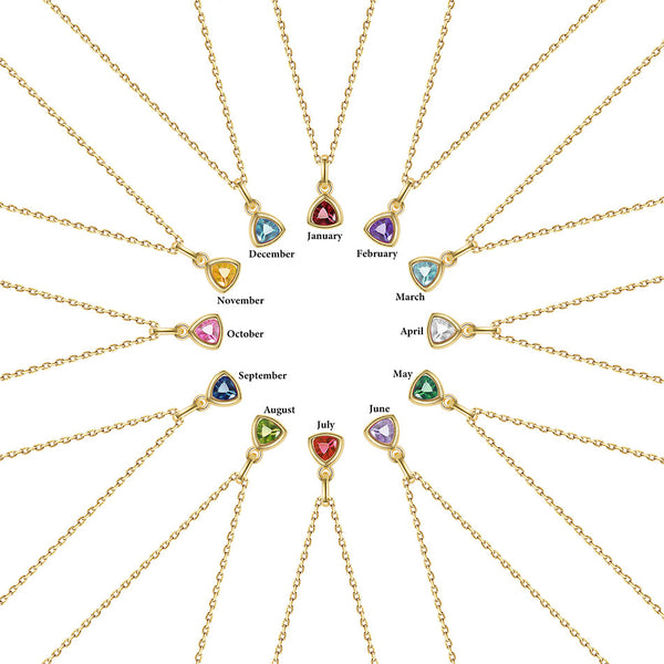 FX0768 925 Sterling Silver Birthstone Pendant Necklace