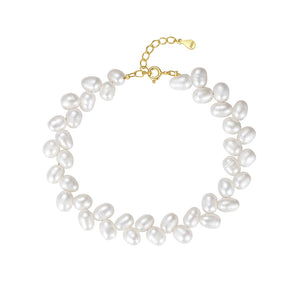 PB0039 925 Sterling Silver Freshwater Pearl Brcelet For Women