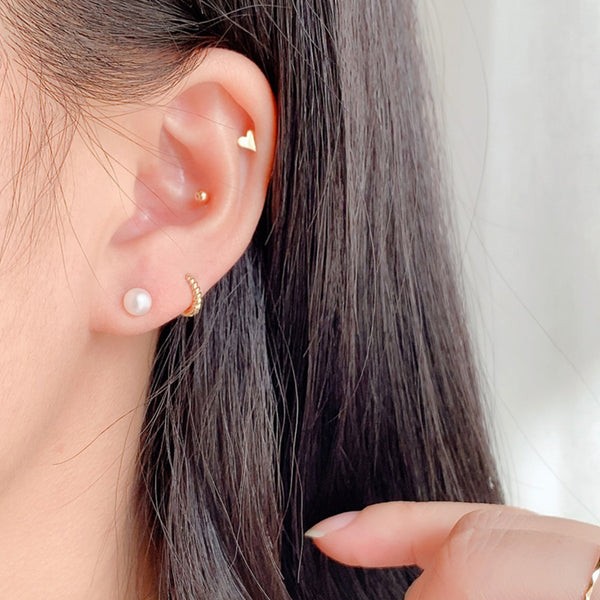 PE0074 925 Sterling Silver Classic Shell Pear Stud Earrings For Women