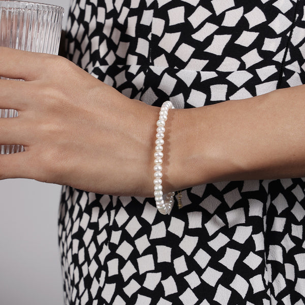 PB0032 925 Sterling Silver Dainty Classic Freshwater Pearl Bracelets