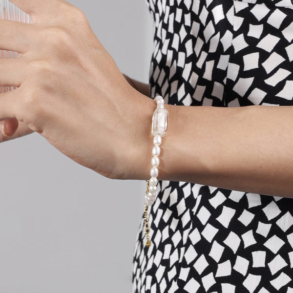 PB0029 925 Sterling Silver Freshwater Pearl Women Bracelet