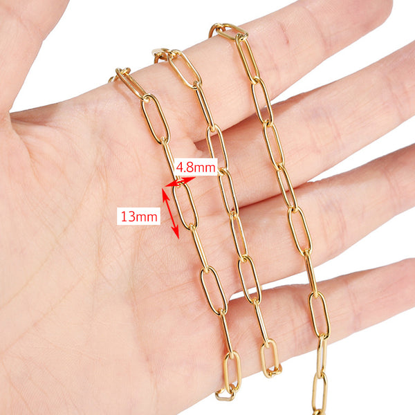 FX0384 925 Sterling Silver Muse Paper Clip Chain Necklace