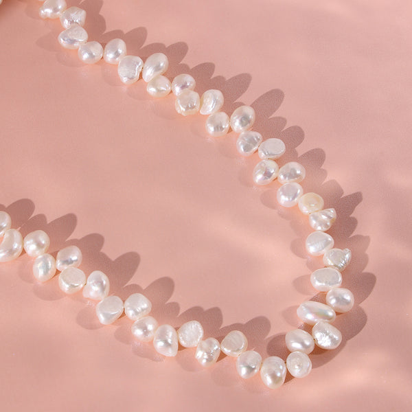 PN0052 925 Sterling Silver 7-8MM Freshwater Pearl Women Choker Necklace