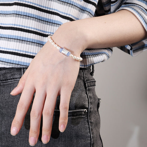 PB0028 925 Sterling Silver Freshwater Pearl Women Bracelet