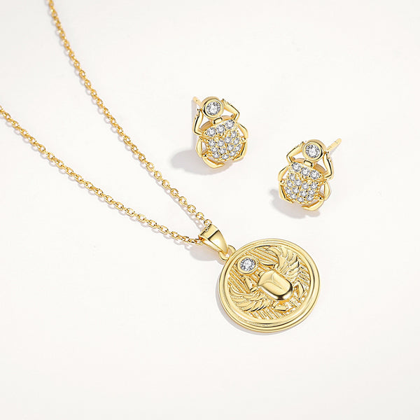 FX0842 925 Sterling Silver Scarab Necklace Pendant