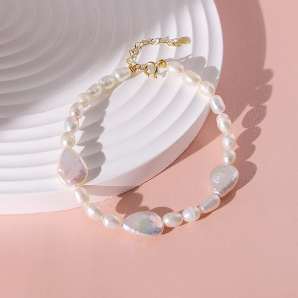 PB0044 925 Sterling Silver Waterdrop Freshwater Pearl Women Bracelets