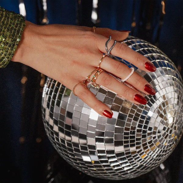 PR0015 925 Sterling Silver Bamboo Freshwater Pearl Stationed Ring