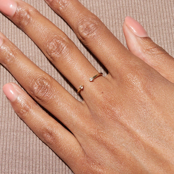 FJ0479 925 Sterling Silver Cubic Zircon Adjustable Ring