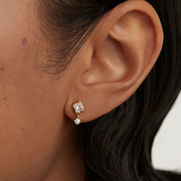 FE1923 925 Sterling Silver Cubic Zirconia Women Stud Earrings