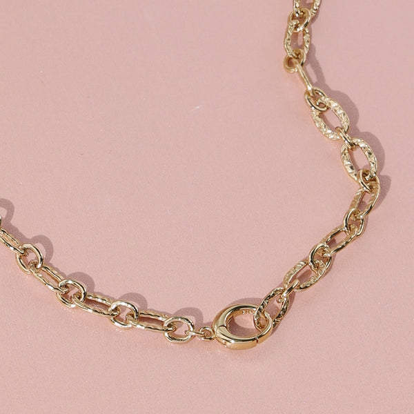 FX0904 925 Sterling Silver Medium Oval Chain Round Push Clasp Necklace For Women