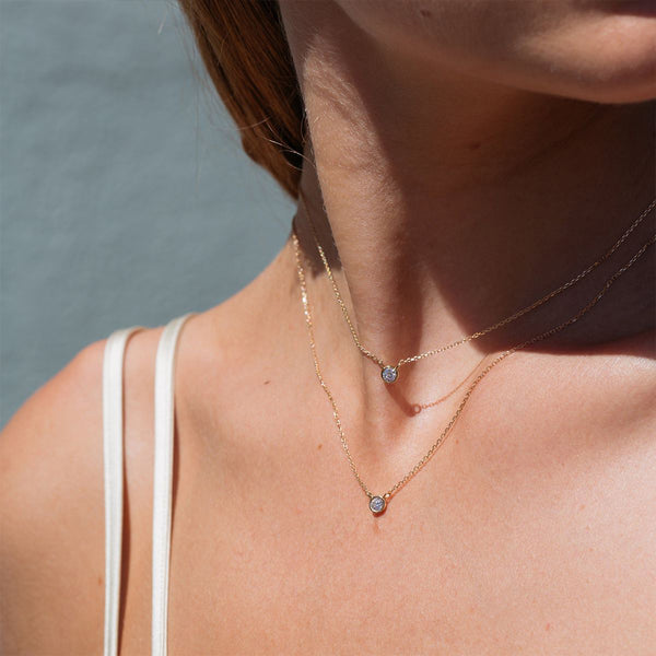 FX0367 925 Sterling Silver Zircon Pendant Necklace