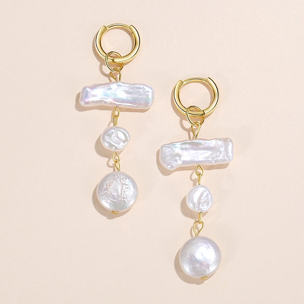 FE1775 925 Sterling Silver Natural Pearl Earrings