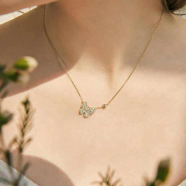 FX0471 925 Sterling Silver Butterfly Chain Necklace