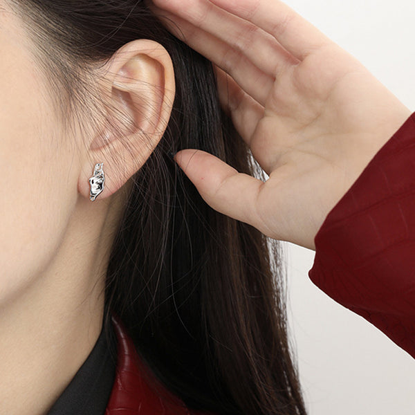 RHE1049 S925 Irregular Women Stud Earring