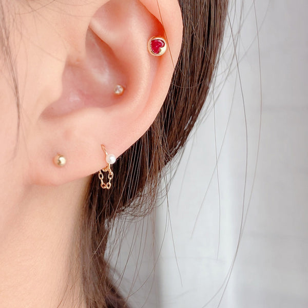 PE0099 925 Sterling Silver Freshwater Pearl Link Chain Hoop Earrings