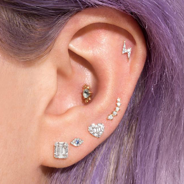 FE1554 925 Sterling Silver Lightning Stud Earrings