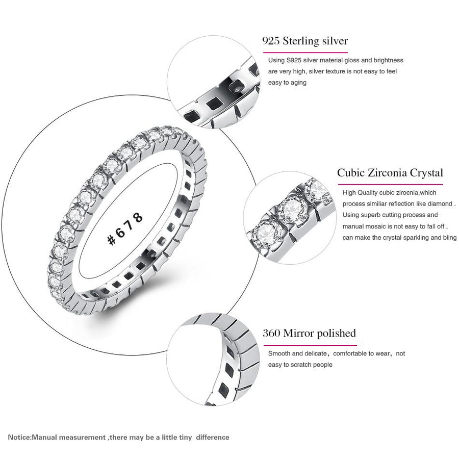 YJ1232 925 Sterling Silver White Cubic Zircon Ring
