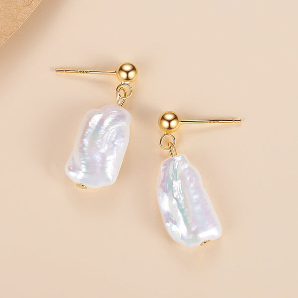 FE1712 925 Sterling Silver Freshwater Pearl Earrings
