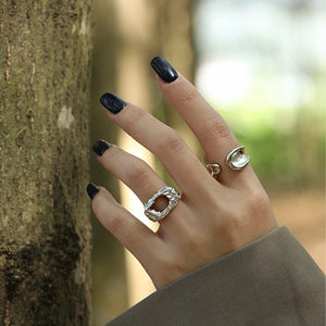 RHJ1098 925 Sterling Silver Width Open Women Finger Ring