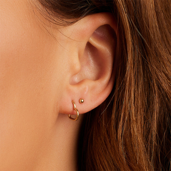 FE1993 925 Sterling Silver Women Jewelry High Polish Heart Hoop Earrings