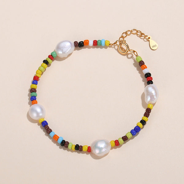 FS0245 925 Sterling Silver Baroque Pearl Bracelets