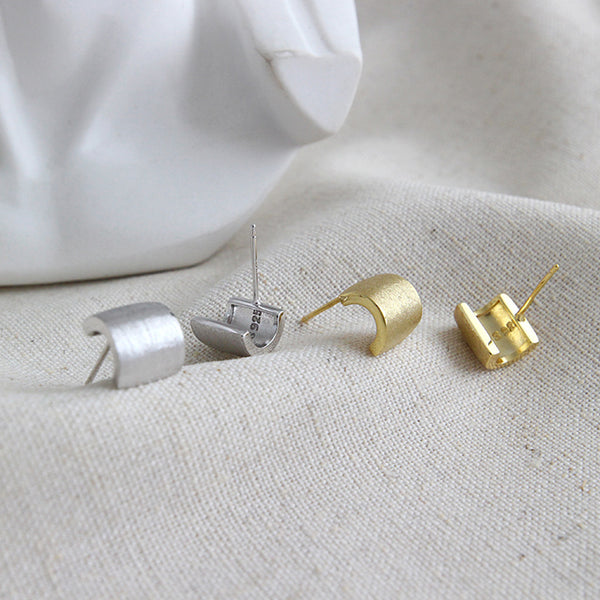 S925 RHE1006 Wide Stud Earring