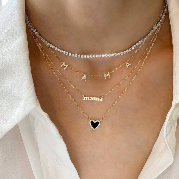 FX0477 925 Sterling Silver MAMA Pendant Necklace