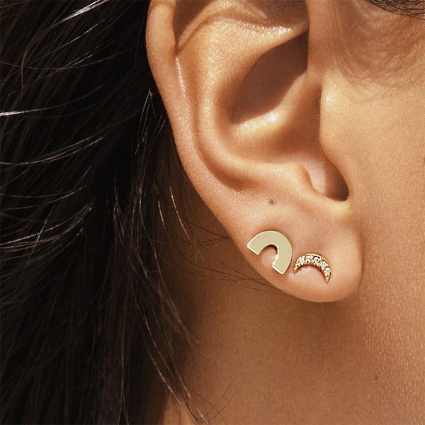 FE1747 925 Sterling Silver High Polish Rainbow Stud Earring