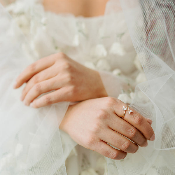 FJ0809 925 Sterling Silver Sparkle Adjustable Ring