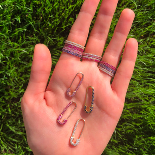 FJ0376 925 Sterling Silver Eternity Band Zircon Ring