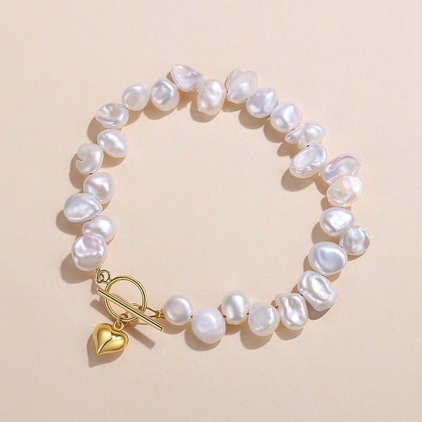 FS0246 925 Sterling Silver Baroque Pearl Bracelets