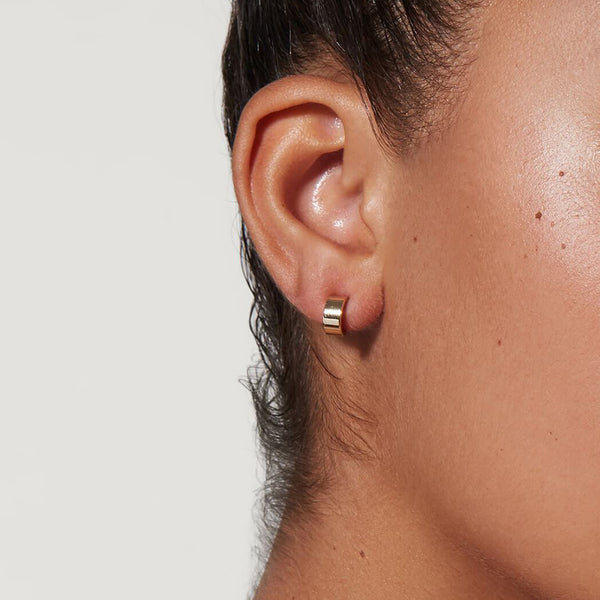 FE1736 925 Sterling Silver High Polish Hoop Earring