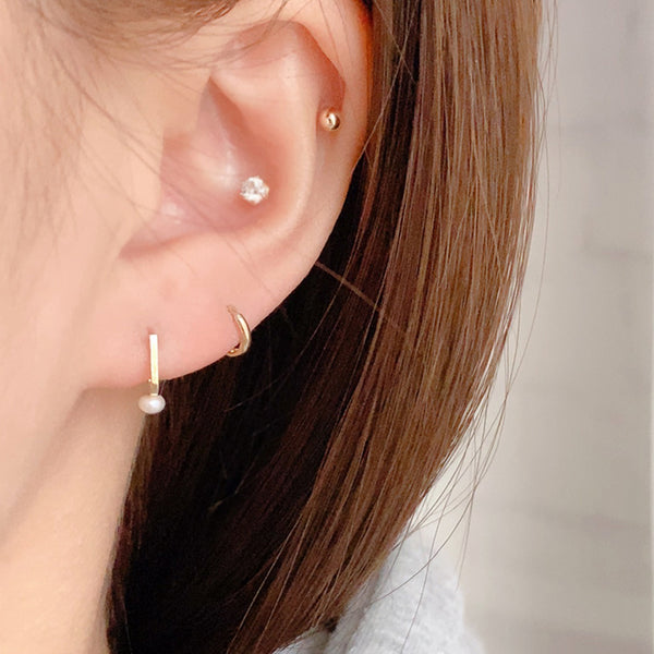 PE0087 925 Sterling Silver Grace Freshwater Pearl Women Stud Earrings