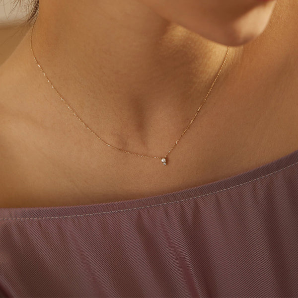 FX0675 925 Sterling Silver CZ Freshwater Pearl Pendant Necklace