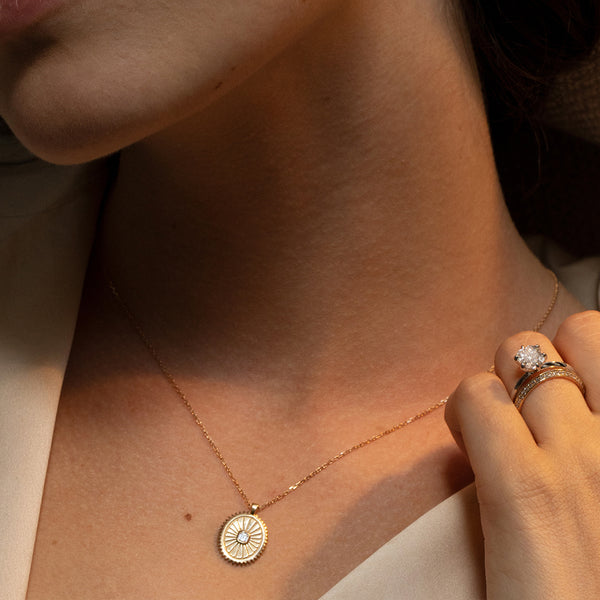 FX0704 925 Sterling Silver Cubic Zirconia Pendant Necklace