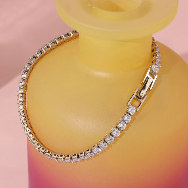 FS0300 925 Sterling Silver Tennis Deluxe Bracelet