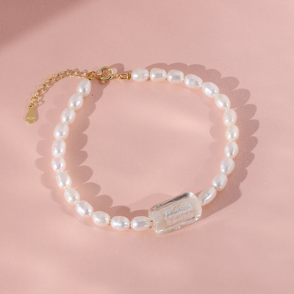 PB0029 925 Sterling Silver Freshwater Pearl Women Bracelet