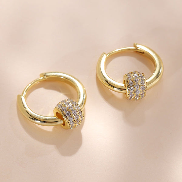 YHE0493 925 Sterling Silver Pave Cubic Zirconia Hoop Earring