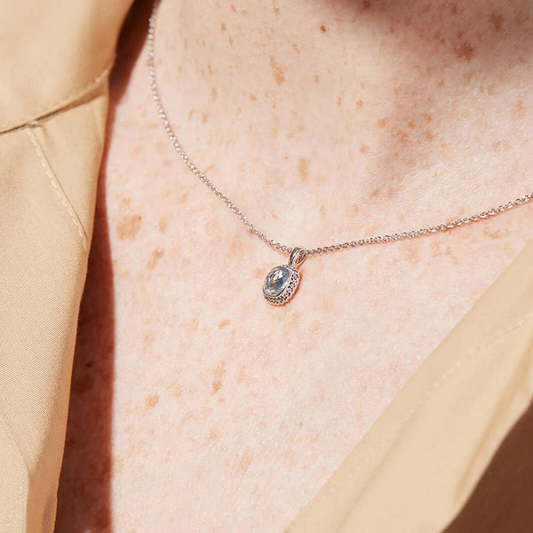 FX0508 925 Sterling Silver Rope Cubic Zircon Pendant Necklace