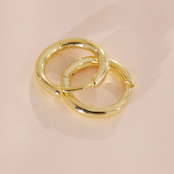 YHE0244 925 Sterling Silver Boild Classic Huggie Hoop